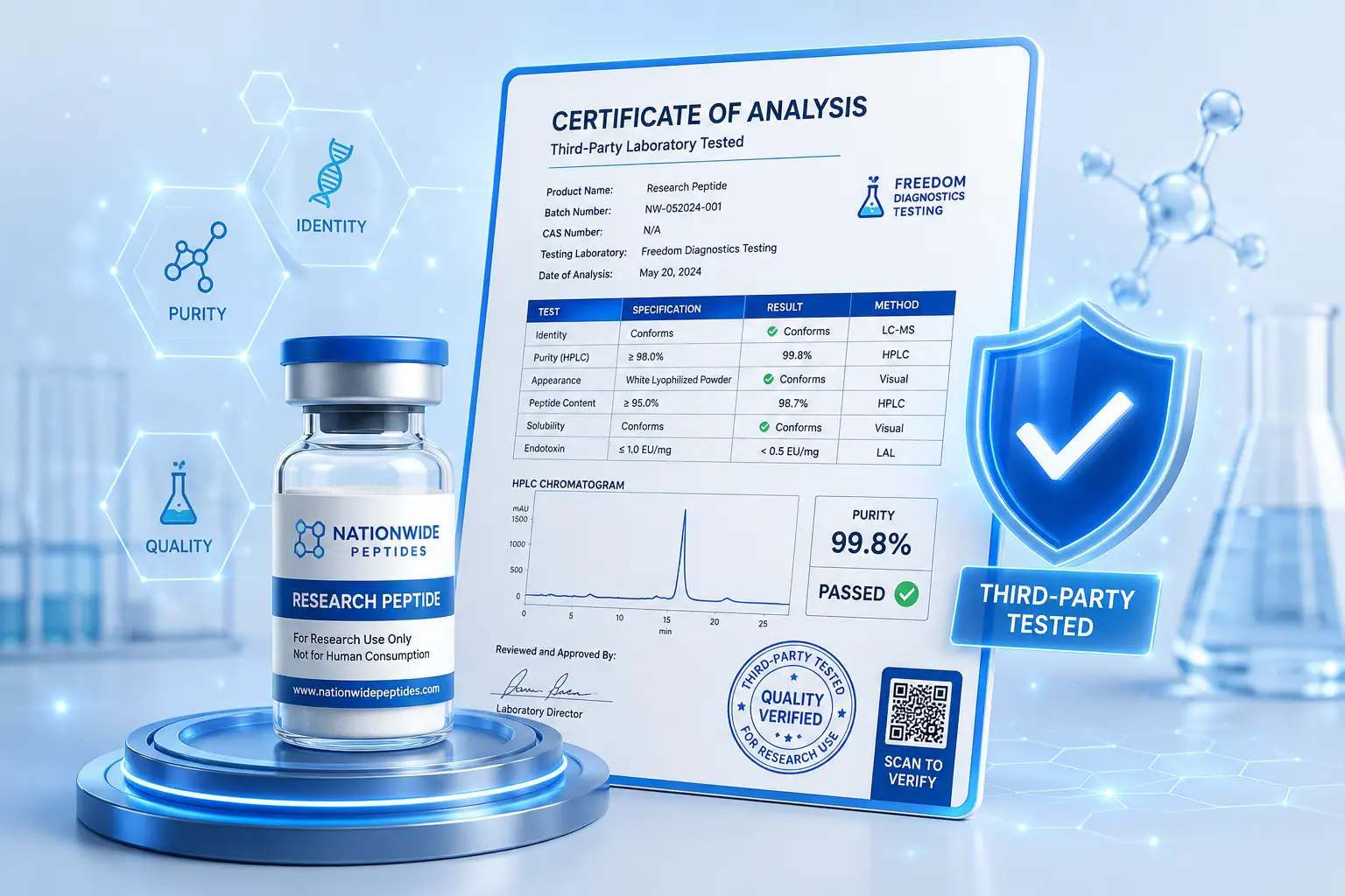peptide warehouse quality documentation used during research procurement review